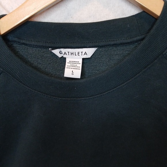 Athleta Forever Fleece Relaxed Crew Sweatshirt Cypress Women's Large Pullover - Picture 2 of 10